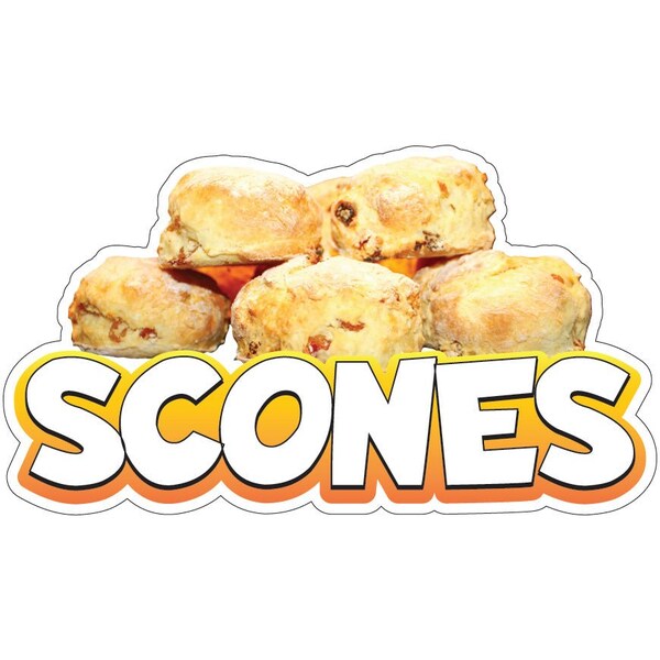 Scones 2 Decal Concession Stand Food Truck Sticker, 8" x 4.5", D-DC-8 Scones 219